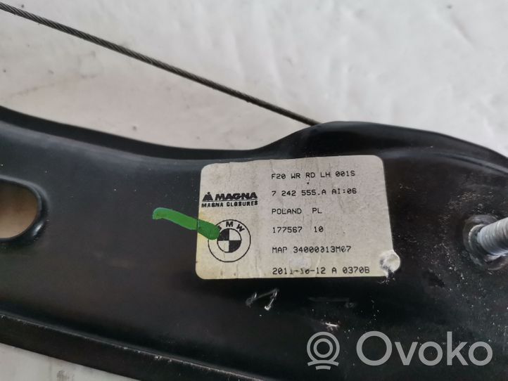 BMW 1 F20 F21 Ręczny podnośnik szyby drzwi tylnych 7242555