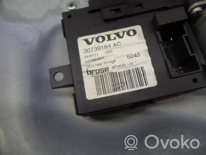 Volvo V50 Mechanizm podnoszenia szyby tylnej bez silnika 