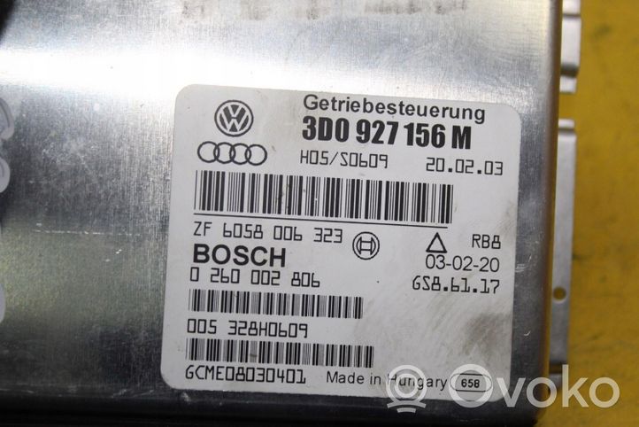 Volkswagen Phaeton Module de contrôle de boîte de vitesses ECU 3D0927156M