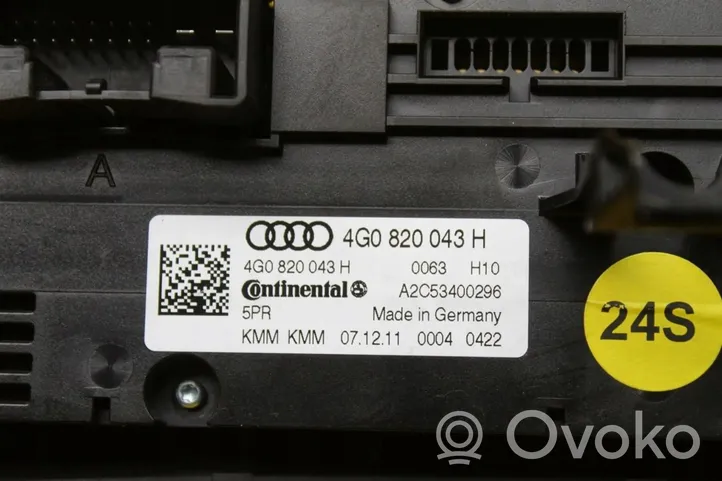 Audi A6 Allroad C7 Oro kondicionieriaus/ klimato/ pečiuko valdymo blokas (salone) 4G0820043H