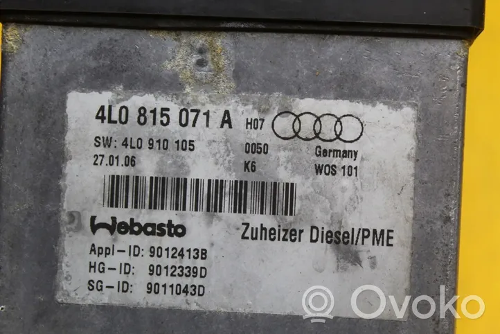 Audi Q7 4L Unité de préchauffage auxiliaire Webasto 7H0819617