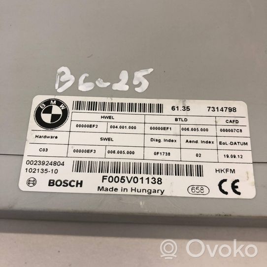 BMW 3 F30 F35 F31 Moduł / Sterownik komfortu 7314798