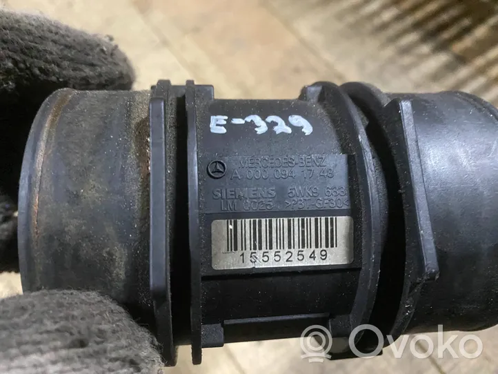 Mercedes-Benz ML W163 Misuratore di portata d'aria A0000941748