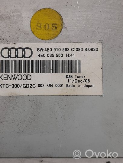 Audi A8 S8 D3 4E Module unité de contrôle d'antenne 4E0035563