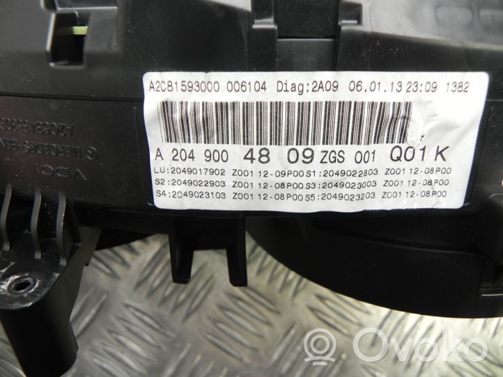 Mercedes-Benz E W212 Tachimetro (quadro strumenti) A2049004809