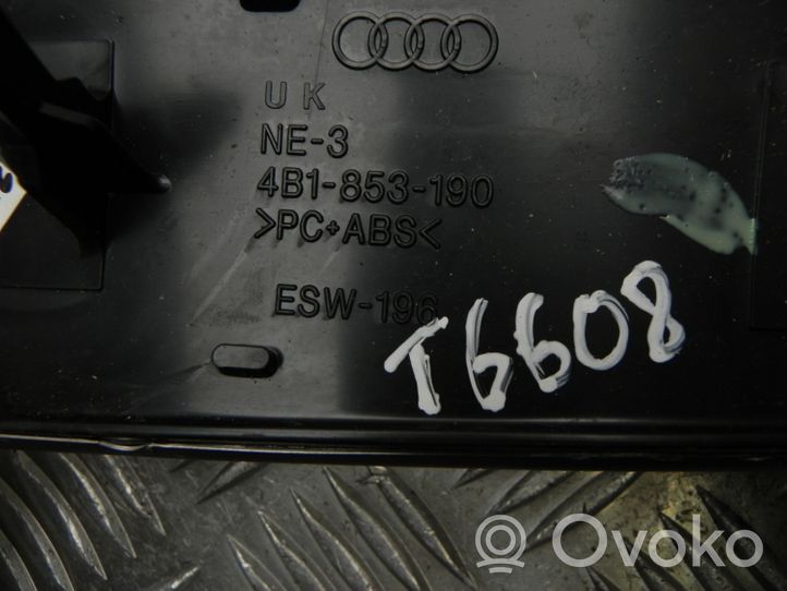 Audi A6 S6 C5 4B Ilmastointi-/lämmityslaitteen säätimen kehys 4B1853190