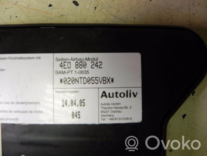 Audi A8 S8 D3 4E Airbag latéral 4E0880242
