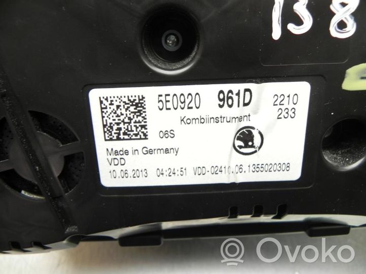 Skoda Octavia Mk3 (5E) Compteur de vitesse tableau de bord 5E0920961D