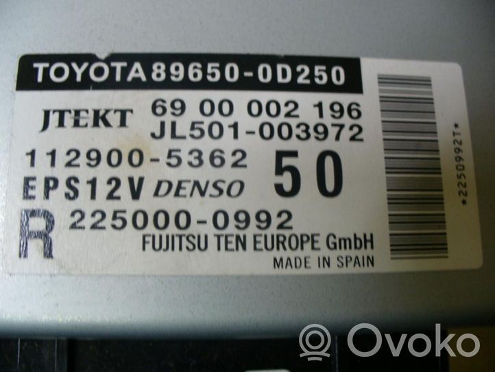 Toyota Yaris Centralina/modulo servosterzo 896500D250