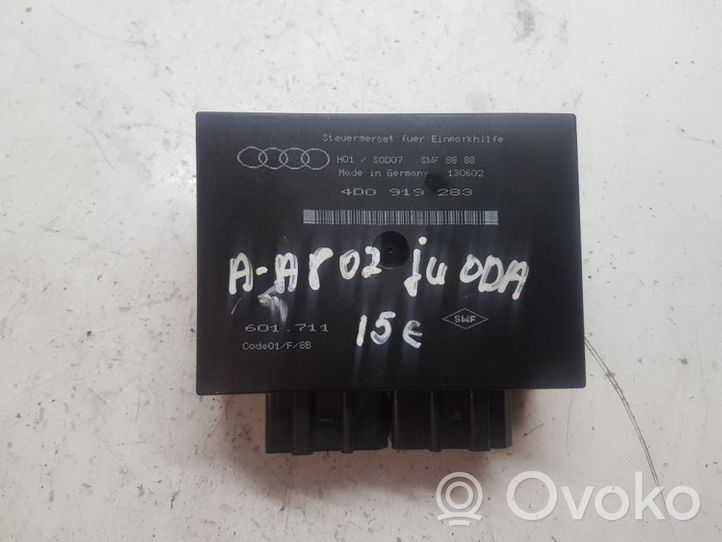 Audi A8 S8 D2 4D Unité de commande, module PDC aide au stationnement 4D0919283