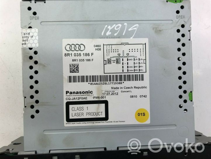 Audi A4 S4 B8 8K Unidad delantera de radio/CD/DVD/GPS 8R1035186F