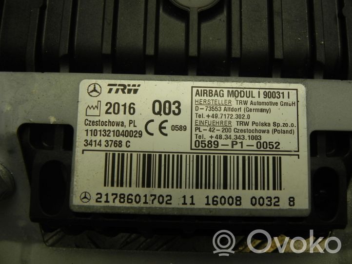 Mercedes-Benz S W222 Poduszka powietrzna Airbag pasażera A2178601702