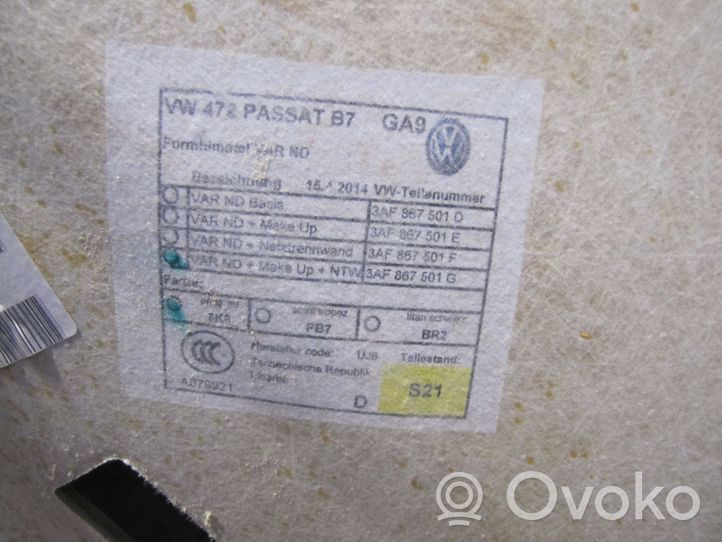 Volkswagen PASSAT B7 Ciel de toit 3AF867501G1K0587551N