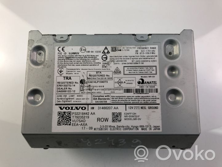 Volvo S90, V90 Radio/CD/DVD/GPS-pääyksikkö 31466207AA