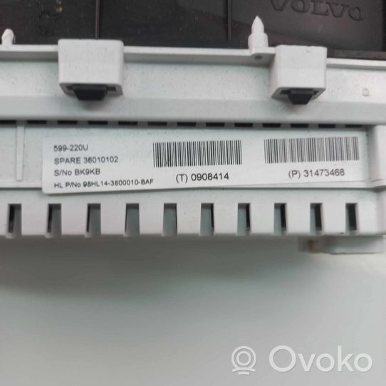 Volvo XC60 Tachimetro (quadro strumenti) 31473468