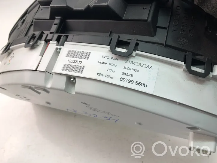 Volvo V60 Tachimetro (quadro strumenti) 31343323AA