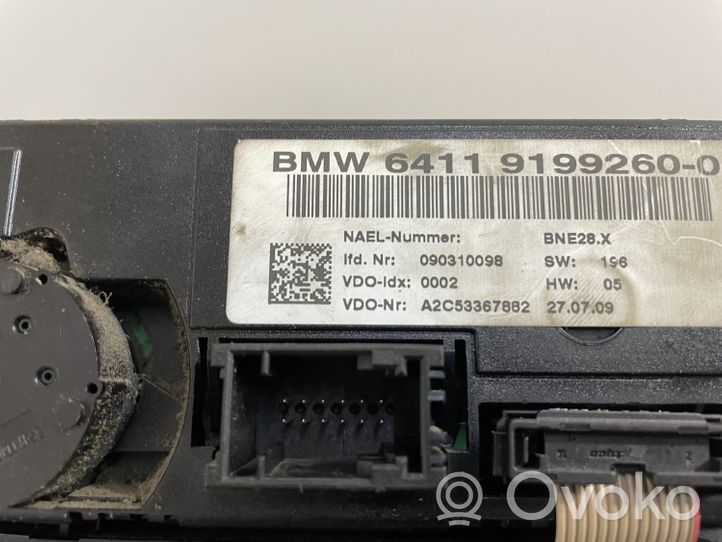 BMW 3 E90 E91 Interrupteur ventilateur 9199260