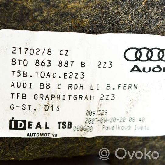 Audi A5 8T 8F Tavaratilan/takakontin alempi sivuverhoilu 8T0863887B