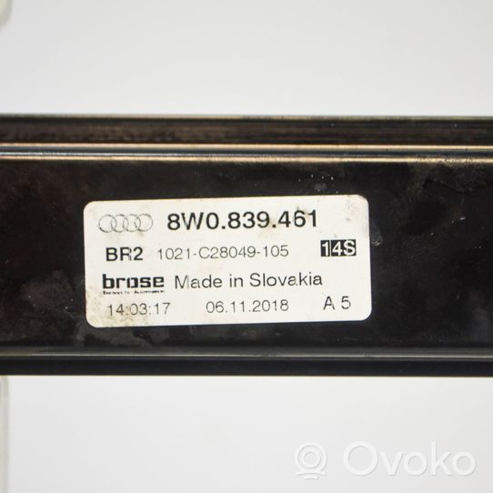 Audi A4 S4 B9 Elektryczny podnośnik szyby drzwi tylnych 8W0839461