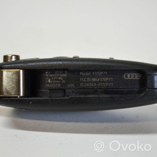 Audi A3 S3 8V Virta-avain/kortti 8V0837220E