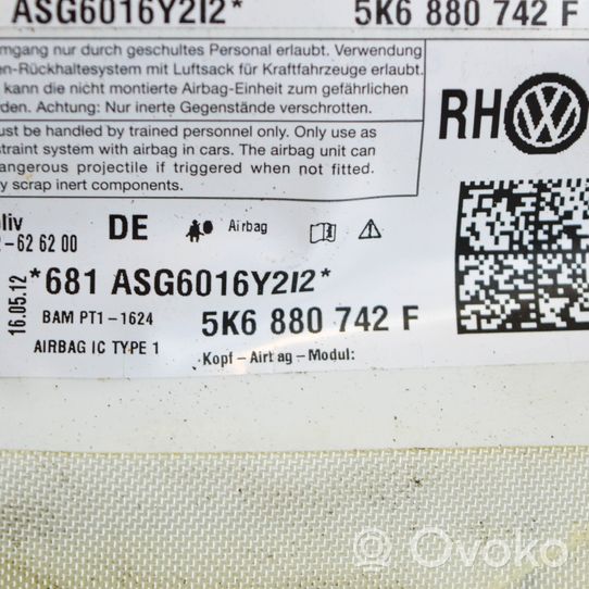 Volkswagen Golf VI Stogo oro pagalvė (užuolaida) 5K2880742F
