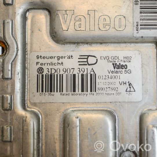 Volkswagen Phaeton Module de ballast de phare Xenon 3D0907391A