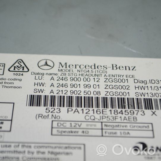 Mercedes-Benz CLA C117 X117 W117 Unità principale autoradio/CD/DVD/GPS A2469019901