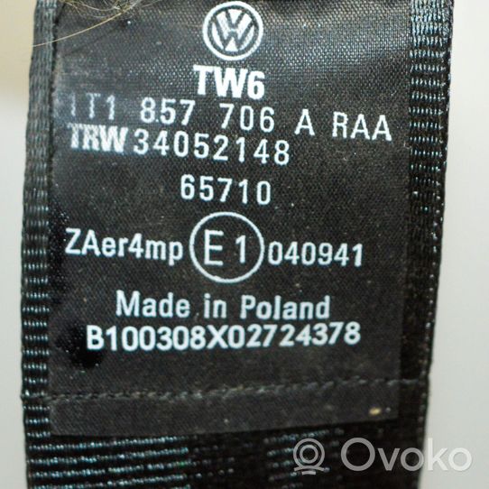 Volkswagen Touran I Etuistuimen turvavyö 1T1857706A
