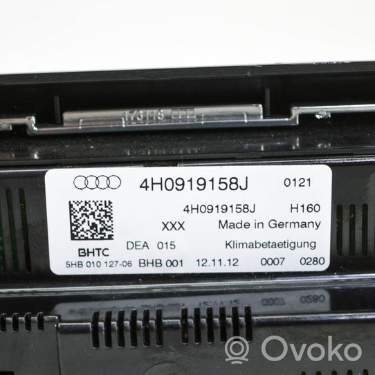 Audi A8 S8 D4 4H Przełącznik / Włącznik nawiewu dmuchawy 4H0919158J