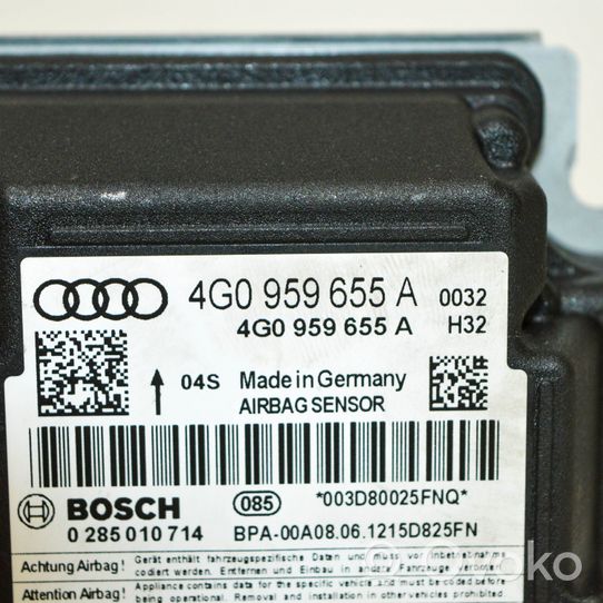 Audi A7 S7 4G Turvatyynyn ohjainlaite/moduuli 4G0959655A