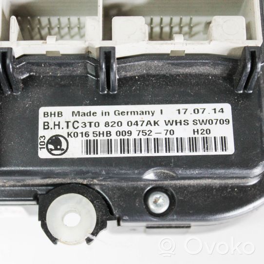 Skoda Yeti (5L) Przełącznik / Włącznik nawiewu dmuchawy 3T0820047AK