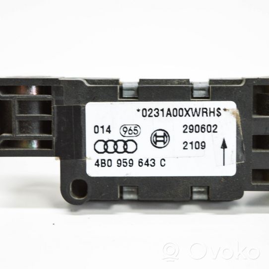 Audi A8 S8 D3 4E Sensor impacto/accidente para activar Airbag 4B0959643C