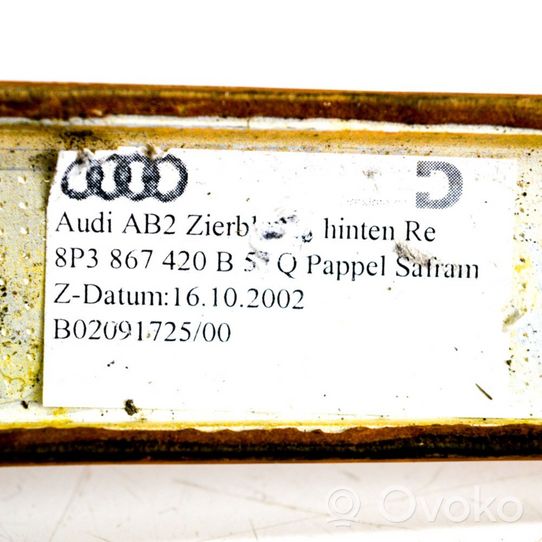 Audi A3 S3 8P Apdaila galinių durų (moldingas) 8P3867420B