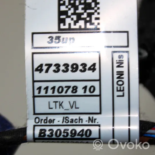 BMW 5 G30 G31 Faisceau de câblage de porte avant 11107810