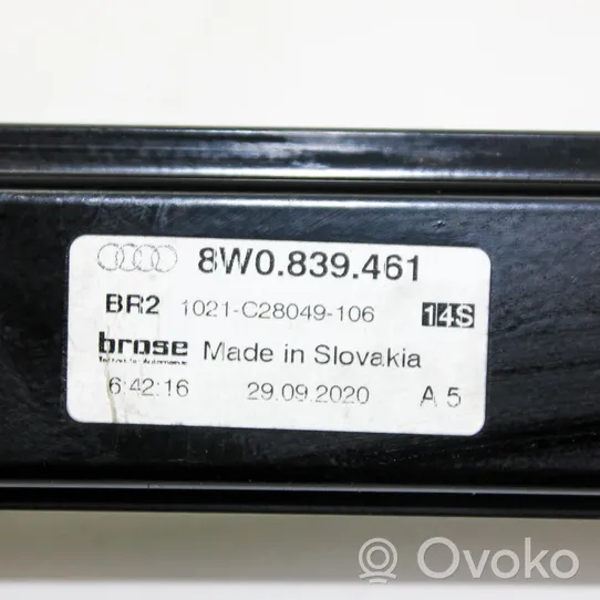 Audi A4 S4 B9 Regulador de puerta trasera con motor 8W0839461