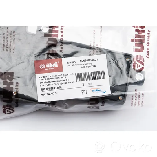 Audi A3 S3 8V Interruptor de control del asiento 4G0959748