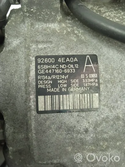 Nissan Qashqai Compresseur de climatisation 926004EA0A