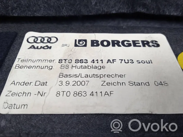Audi A5 8T 8F Grilles/couvercle de haut-parleur arrière 8T0863411AF