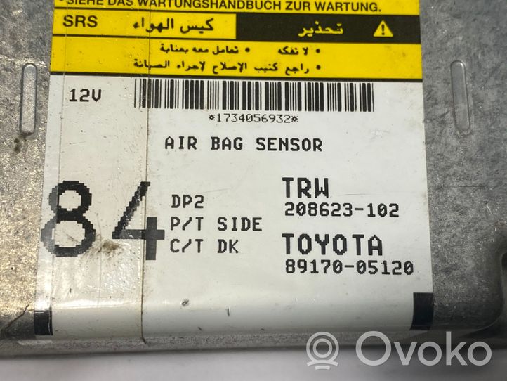 Toyota Avensis T250 Oro pagalvių valdymo blokas 8917005120