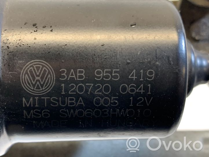 Volkswagen PASSAT B7 Mechanizm i silniczek wycieraczek szyby przedniej / czołowej 3AB955419