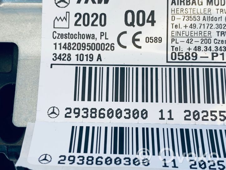 Mercedes-Benz EQC Keleivio oro pagalvė A2938600300