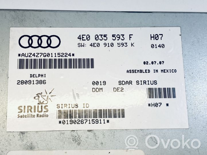 Audi A6 S6 C6 4F Multimedijos kontroleris 4E0035593F