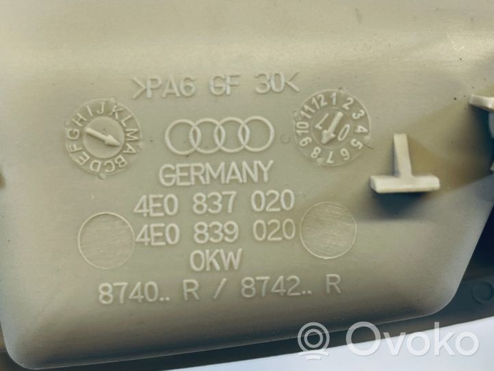 Audi A8 S8 D3 4E Takaoven sisäkahvan kehys 4E0837020