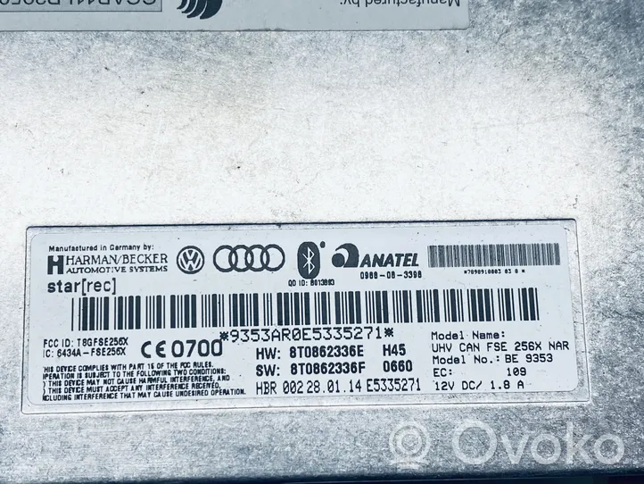 Audi A5 8T 8F Bluetoothin ohjainlaite/moduuli 8T0862336E