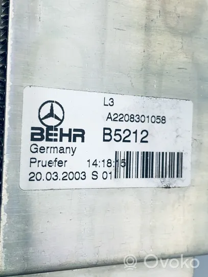 Mercedes-Benz S W220 Radiatore riscaldamento abitacolo A2208301058