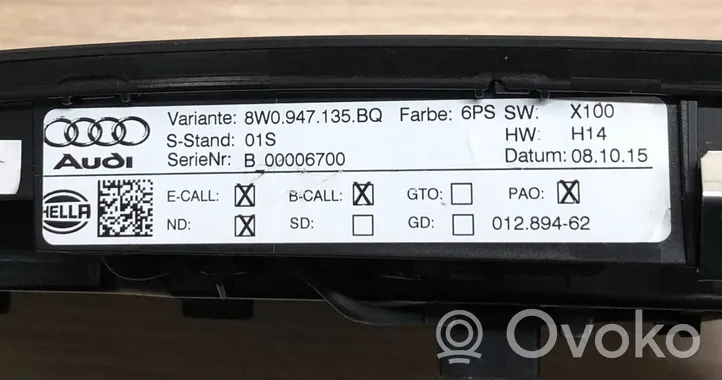 Audi A4 S4 B9 Inne oświetlenie wnętrza kabiny 8W0947135BQ