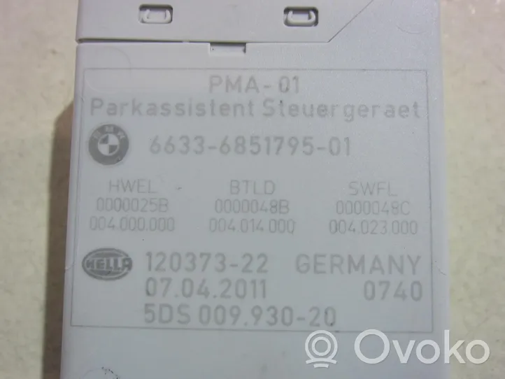 BMW 6 F12 F13 Pysäköintitutkan (PCD) ohjainlaite/moduuli 6851795