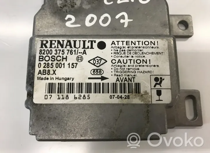 Renault Clio II Sterownik / Moduł Airbag 8200375761