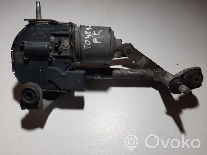 Volkswagen Touran I Front wiper linkage and motor 1T0955119C