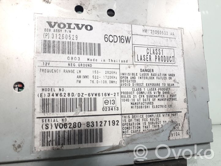 Volvo V50 Unidad delantera de radio/CD/DVD/GPS 31260529